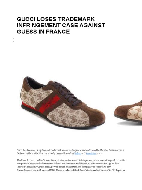 is guess better than gucci|guess trademark infringement lawsuit.